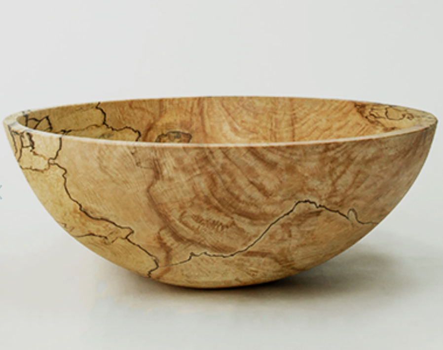 Round Spalted / Ambrosia Maple Bowl | 13"