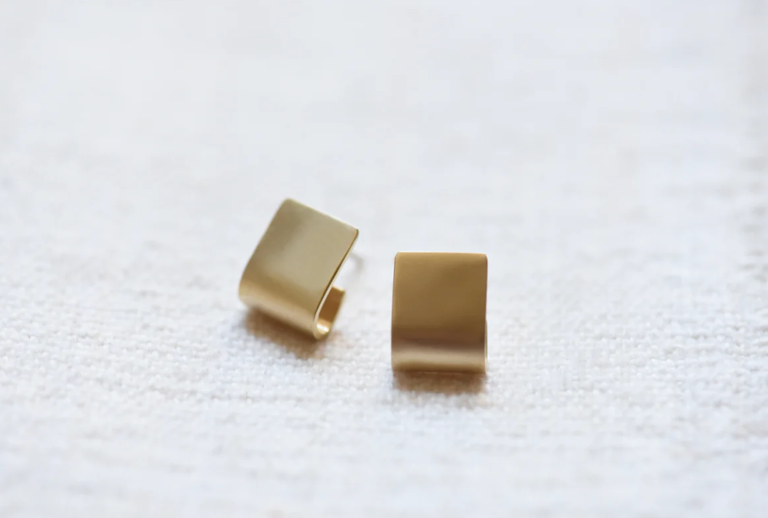 Small Brass Cuff Earrings