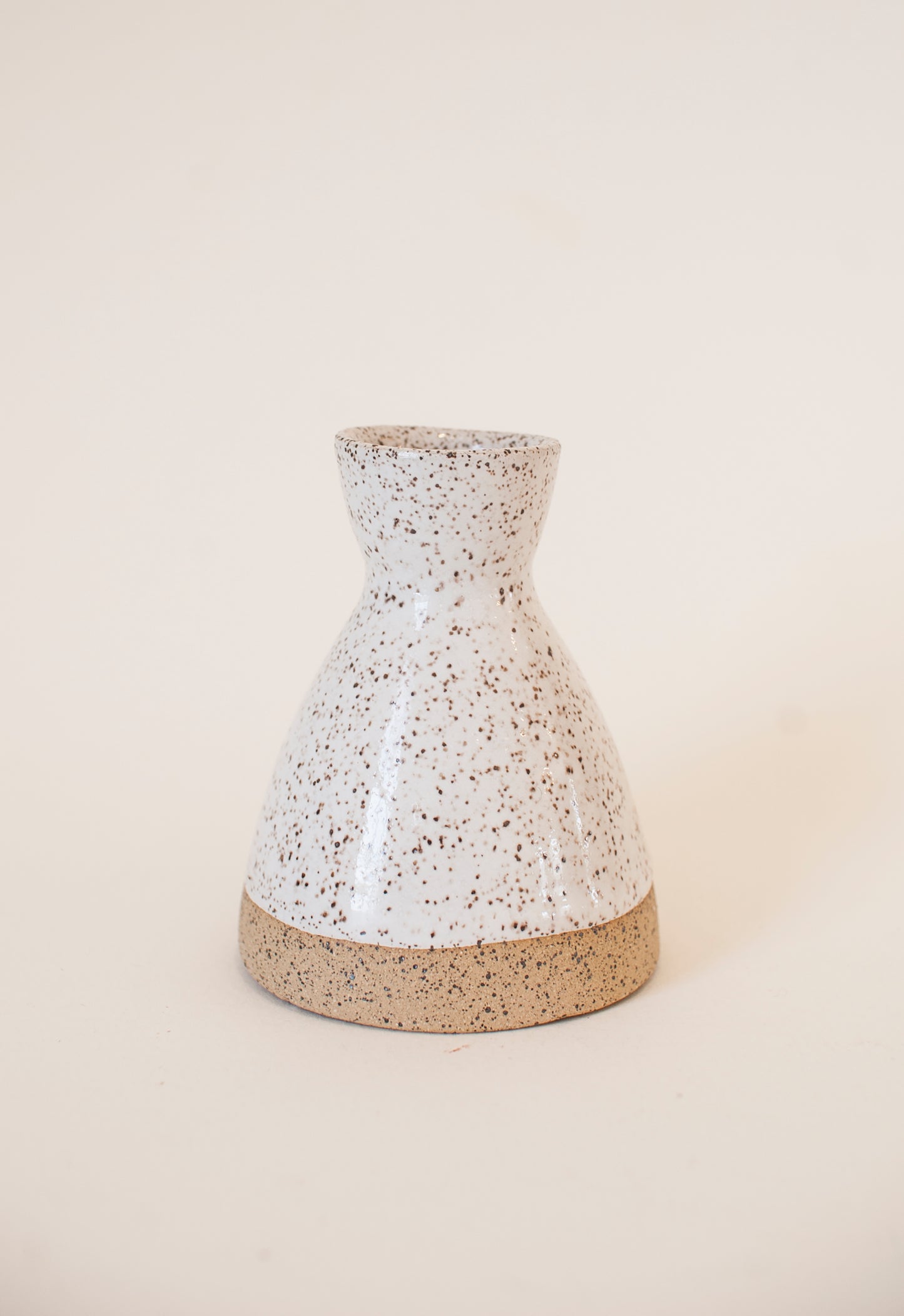 Ceramic Taper Holder in White Glaze/Raw Clay