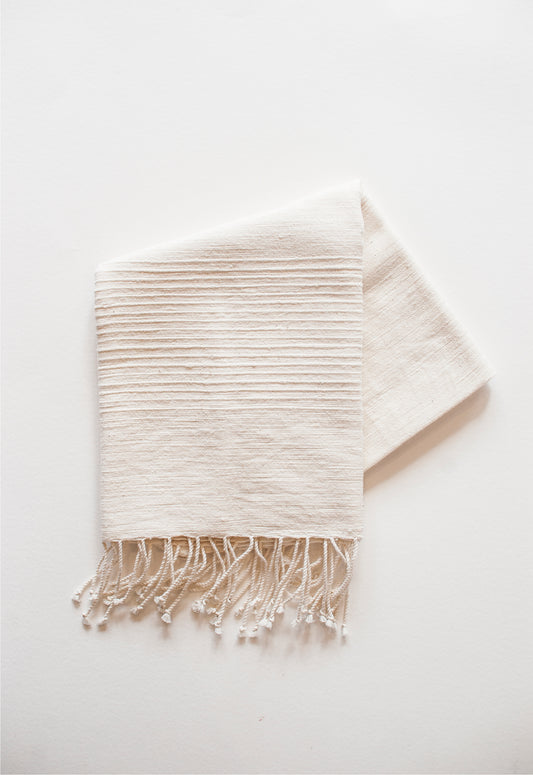 Riviera Striped Cotton Hand Towel | Natural